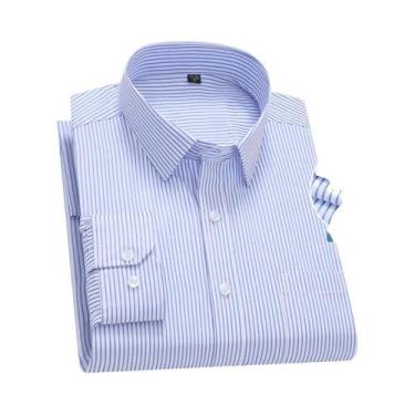 Imagem de Camisa Social Masculina plus Size 8XL 7XL De Algodão Listrada De Manga