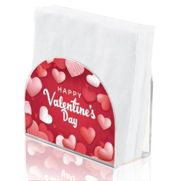 Imagem de SUPERDANT Porta-guardanapos de dia dos namorados para mesa corações dispensador de serviço de acrílico organizador de guardanapos de coquetel de mesa suporte de toalha de papel para sala de jantar