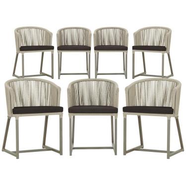 Imagem de 7 Cadeiras De Jantar área Noronha Fendi E9 Trama  Rami