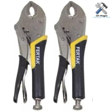 Imagem de Kit-2 Alicates de Pressão Cabo Emborrachado 10 Pol Mordente Curvo Fert