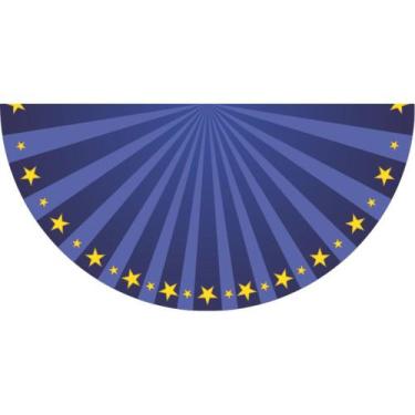 Imagem de Tapete Em Lona Decorativo Meia Lua Circo Azul Menino - Fabrika de Fest