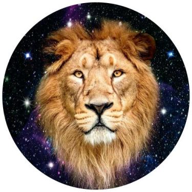 Imagem de Painel em Lona Redondo Leão Espaço Universo Estrelas  - Fabrika de Fes