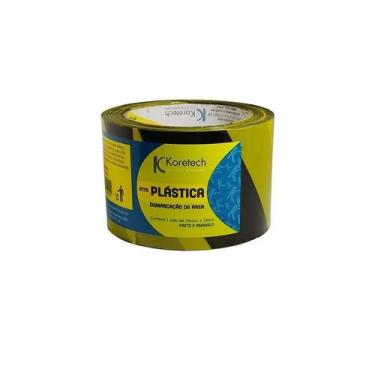Imagem de Fita demarcação de area 70mmx200m preto/amarelo koretech