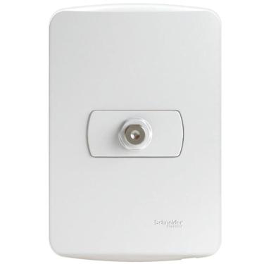 Imagem de Conjunto Tomada Para Antena de Tv Para Cabo Coaxial 9mm Branco Miluz S3b64680 Schneider Conj.tom