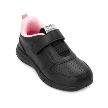Imagem de Tênis Pampili Infantil PP25/75200 PR, Preto, Rosa, 27