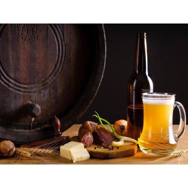 Imagem de Papel De Parede Cerveja Bebida Barril Caneca 3D Al88