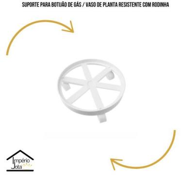 Imagem de Suporte Botijão de Gás - Planta com rodinha COR:BRANCO - Micromax