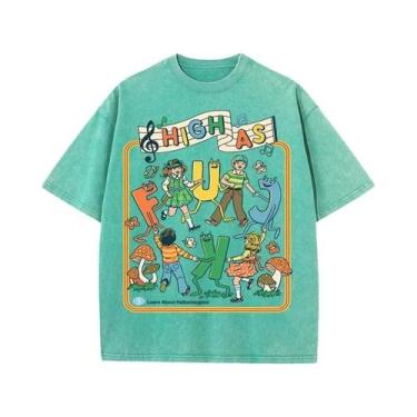 Imagem de Camiseta Masculina Oversize Retrô De Verão Em Algodão Macio Com Gola R