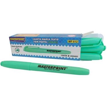Imagem de Caneta marca texto pastel masterprint - caixa com 06, Verde