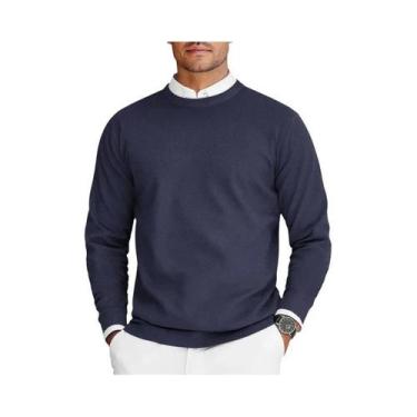 Imagem de Suéter Masculino Oversize Com Gola Redonda, Manga Longa, Leve, Em Cor 