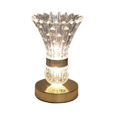 Imagem de Luminária De Mesa LED De Cristal Tricolor Com Dimmer, Interruptor Touc