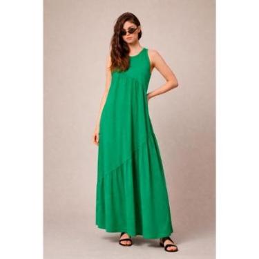 Imagem de Vestido Longo Feminino Soltinho malha algodão Aveloz Verde Bandeira-Feminino