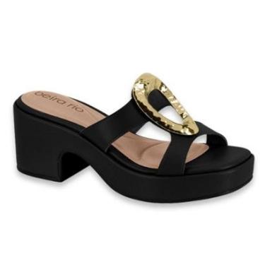 Imagem de Tamanco Feminino Fivela Salto Bloco Creme Beira Rio 8471.101-Feminino