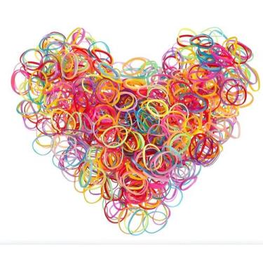 Imagem de 500 Unidades Elastico Silicone Liguinha Borrachinha Cabelo - TIGHGLY