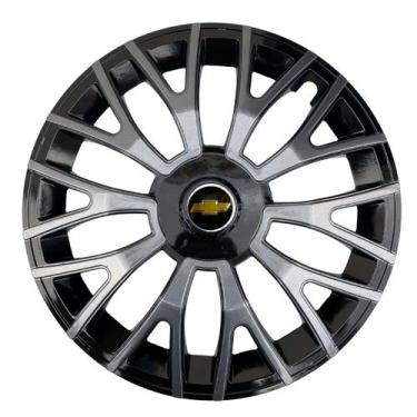 Imagem de Calota esportiva triton 14 black graphite + emblema alumínio gm preto 