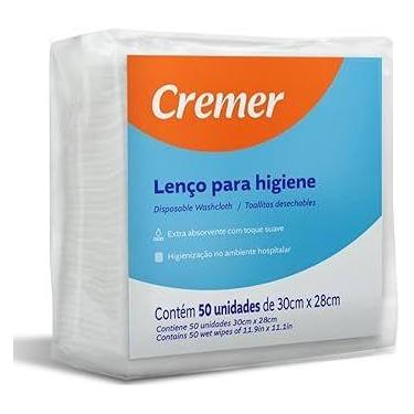 Imagem de Lenço multiuso banho para higiene 30x28cm c/50-cremer