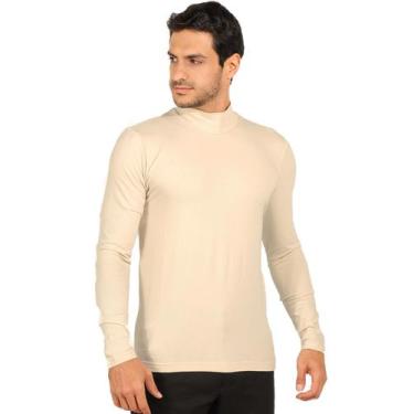 Imagem de Blusa Masculina Gola Alta Slim Com Elastano Anistia Palha - Anistia Mo