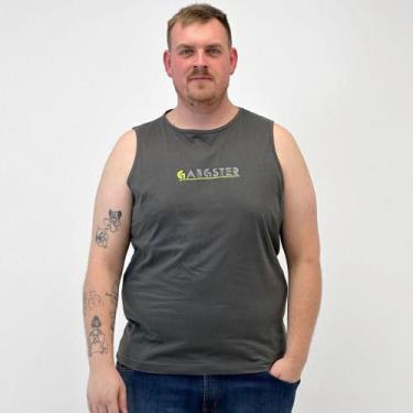 Imagem de Regata Gangster Plus Size Masculina, G4, Verde