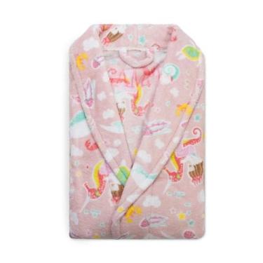 Imagem de Roupão Microfibra Infantil Fleece Camesa Tamanho P - Sereia, P