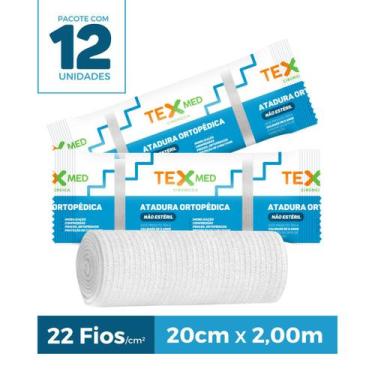 Imagem de Atadura Ortopédica Faixa de Bandagem Elástica 20cmX2,00m - TEXMED