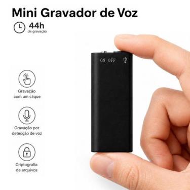 Imagem de Mini Gravador Espião 8GB USB Discreto MP3 Player Ativação por Voz Alta
