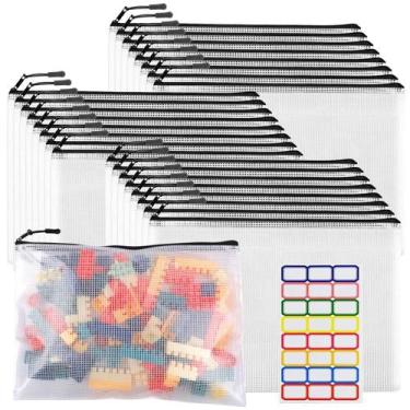 Imagem de YOPCDJ 24 unidades de envelopes de malha com zíper grandes 33 x 23 cm 