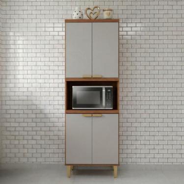 Imagem de Torre Quente 4 Portas Nicho para Forno ou Microondas 70 cm Elena Bege/