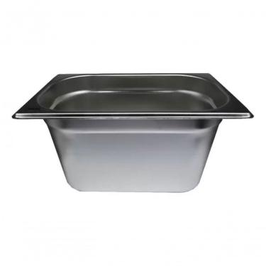 Imagem de Kit 12 Cubas Gastronômicas com Tampa 1-4x150mm Estampagem Monobloco Inox Brasinox