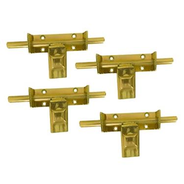 Imagem de Kit 4 Trinco Ferrolho Trava Portão Com Proteção para Cadeado