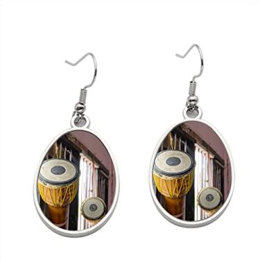 Imagem de Tom Tom Thai — Brinco de instrumentos musicais – Brincos com pingente para meninas – Presente de festa de aniversário dos namorados