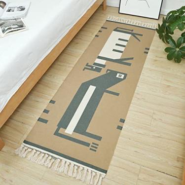 Imagem de Tapete corredor de cozinha tapetes de corredor de fazenda com borlas lavável tecido tribal tapete de acento para pia de cozinha/sala de estar/quarto 61 x 89 centímetros