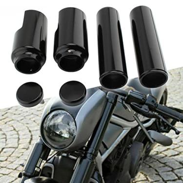 Imagem de FINMOKAL Conjunto De Tampa De Garfo Completo Para Harley Davidson V-Rod Vrod Night Rod Special 2007-2011 Preto