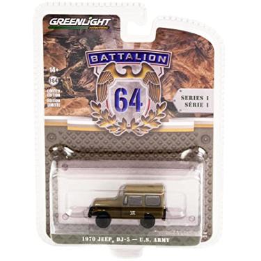 Imagem de 1970 DJ-5 Dark Olive Green U.S. Army Battalion 64" Release 1 1/64 Diecast Model Car by Greenlight 61010 C