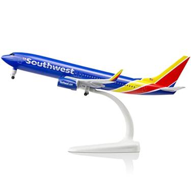 Imagem de Lose Fun Park Aviões fundidos em escala 1/300, modelo de liga metálica, aviões American Southwest Airlines Boeing 737 para coleções e presentes