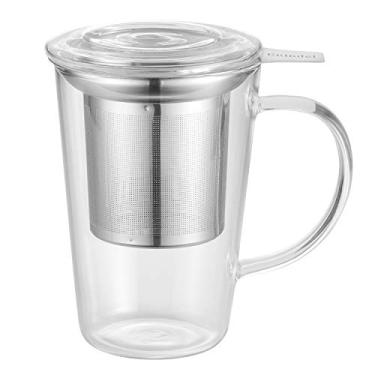 Imagem de Caneca de chá de vidro Enindel com infusor e tampa, xícara de chá, transparente, GM001, 1