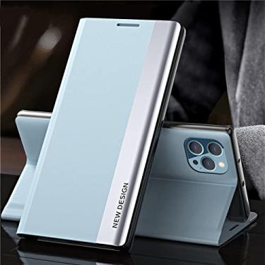 Imagem de Flip Case para Samsung Galaxy S20 FE S21 S22 Ultra S7 Edge S8 S9 Plus S10 Lite Carteira de Luxo Suporte para Telefone Coque Bolsa Magnética, Azul Claro, Para S20 Ultra