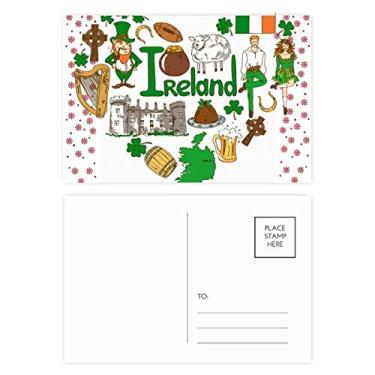 Imagem de Ireland Love Heart Landscap Bandeira nacional Natal flor celebração cartão postal bênção postal