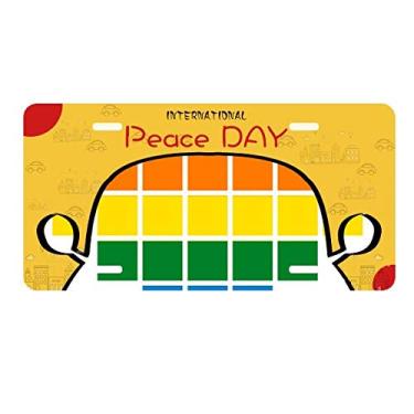 Imagem de DIYthinker Arco-íris gay lésbica caixa pequena coração LGBT placa de licença etiqueta decoração carro dia da paz