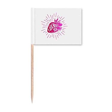 Imagem de Bandeiras de palito de dente população de morango, frutas, decoração de festa