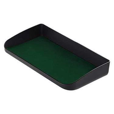 Imagem de Alfanxi Organizador de bandeja de console central Itália Alcantara Material magnético atrás da tela Caixa de armazenamento Suporte de tecido para Tesla Modelo 3/Modelo Y (Verde)