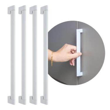 Imagem de Genérico Puxadores de Gaveta Vintage Portas Obill 192mm 4 Peças Branco Fosco 207mm x 27mm x 10mm Alumínio 100%