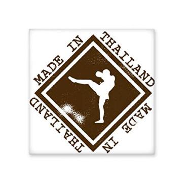 Imagem de Faça na Tailândia Arte de boxe Ilustração Azulejo de cerâmica brilhante Decalque de pedra adornada de tijolos vitrificados