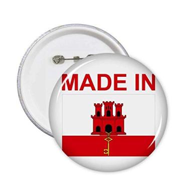 Imagem de Feito em Gibraltar Country Love Broches redondos Decoração de roupas 5 peças Presente