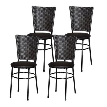 Imagem de 4 Cadeiras Pretas Para Cozinha Hawai Café - Laumar