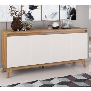 Imagem de Buffet Aparador 4 Portas Eifel Espresso Móveis Pinho/Off White