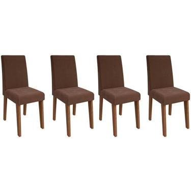 Imagem de Kit 4 Cadeiras Sala Jantar Milena  4 Un Savana/Suede Chocolate - Cimol