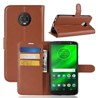 Imagem de Capa para Moto G6 PLUS Capa flip de couro com suporte para Moto G6 PLUS Capa de proteção de telefone A capa com design de compartimento para cartão