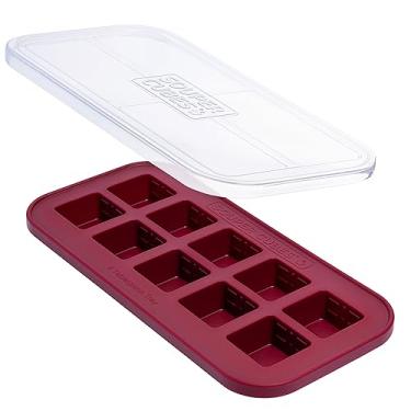 Imagem de Souper Cubes 2 colheres de sopa Moldes de silicone para congelador – perfeitos para armazenar alho, ervas, gengibre, pesto, pasta de tomate, suco de limão, purês e muito mais – Bandeja de silicone