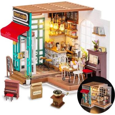 Imagem de Rolife DIY Miniature House Kits, Tiny Model House for Adults to Build, Mayberry Street Miniature Model Kits with LED Light, DIY Crafts/Birthday Gifts/Home Decor for Family and Friends (Simon's Cafe)