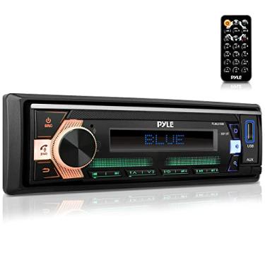 Imagem de Pyle Amplificador de potência do receptor estéreo de 300 watts dos EUA – Receptor estéreo AM/FM/MP3/USB/AUX, DIN único, compatível com Bluetooth, equalizador de 25 bandas, equilíbrio, tela LCD Fader